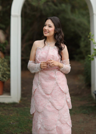 Hüsna Kökçü / Pembe Taş Detaylı Abiye